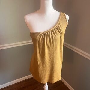 Michael Stars “The Original Tee” Asymmetrical Tank – Mustard – One Size